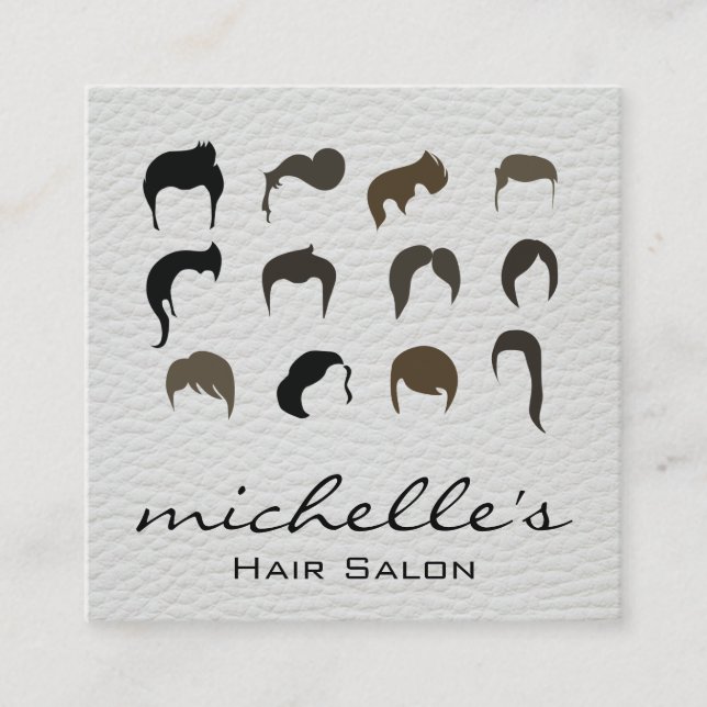 Women Beauty | Hairstylist | Hairdo chart Square Business Card (Front)