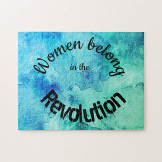 Women belong...feminist quote watercolour art jigsaw puzzle