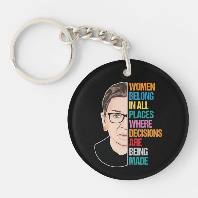 Women Belong In All Place Where Decisions Key Ring (Front)