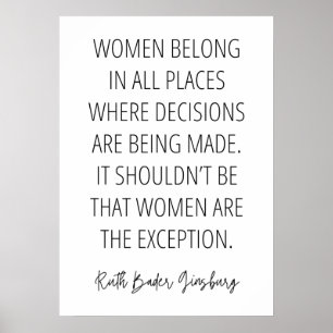 Women belong in all places where decisions are... poster