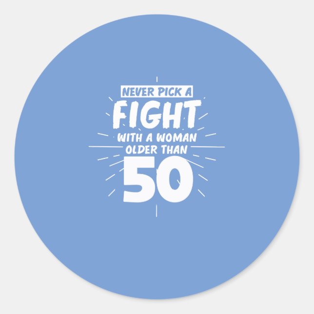Women Birthdays 50th Birthday 50 Years Funny Gift Classic Round Sticker (Front)