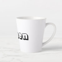 Women Black Colour Text Latte Mug Pakenham font Cu