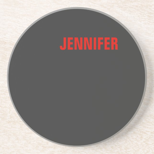 Women Black Colour Your Name Customise Gift  Coaster (Front)