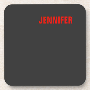 Women Black Colour Your Name Customise Gift  Coaster