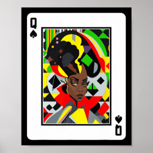 Women Black History Juneteenth Black Queen Q Spade Poster