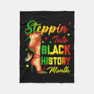 Women Black History Steppin Into African High Heel Fleece Blanket