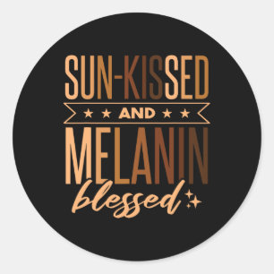 Women Black Pride Melanin Black History Juneteenth Classic Round Sticker