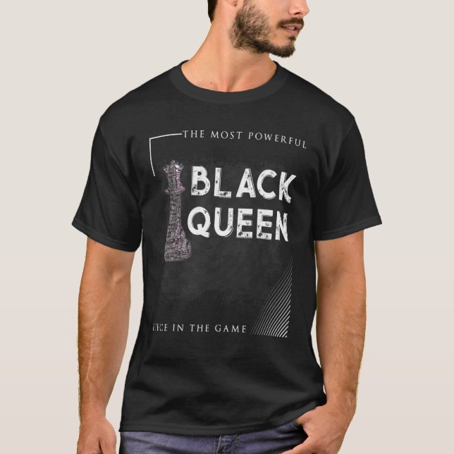 Women black queen most Powerful chess african Amer T-Shirt (Front)