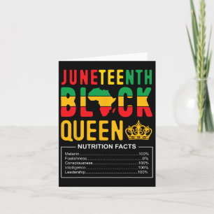Women Black Queen Nutritional Facts 1865 Gifts  Card