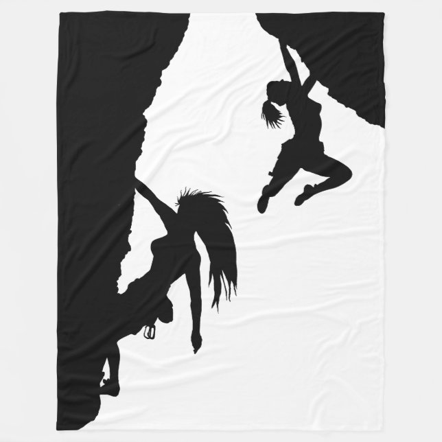 women bouldering fleece blanket (Front)