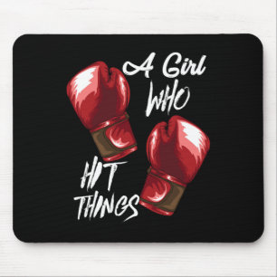 Women Boxing Kickboxing A Girl Who Hit Things Mouse Pad
