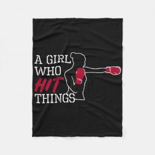 Women Boxing Kickboxing Gloves Ladies Girls Gift Fleece Blanket