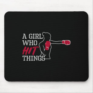 Women Boxing Kickboxing Gloves Ladies Girls Gift Mouse Pad