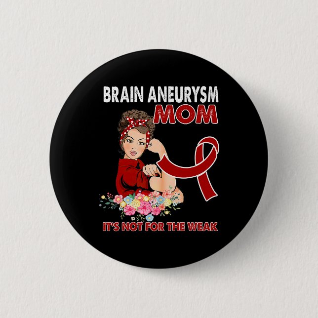 Women Brain Aneurysm Awareness Ribbon  6 Cm Round Badge (Front)