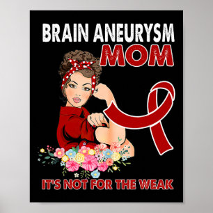 Women Brain Aneurysm Awareness Ribbon Poster