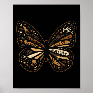 Women Butterfly Black History Month Men Women Girl Poster