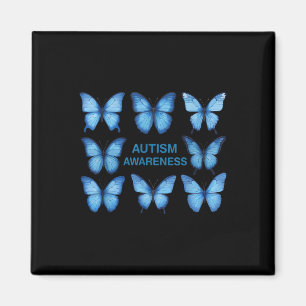 Women Butterfly Blue Mental Health Autism Awarenes Magnet