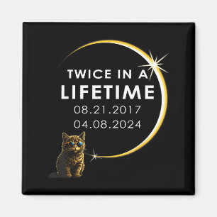Women Cat Total Solar Eclipse Twice Magnet
