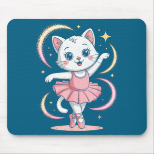 Women Cat Tutu Ballet Dancing Ballet Mouse Pad