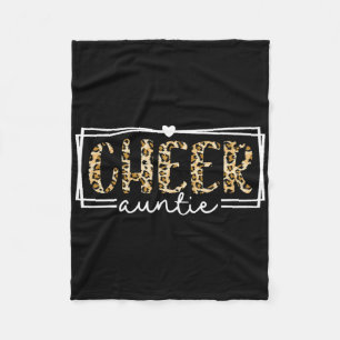 Women Cheer Auntie Leopard Cheerleader Aunt Mother Fleece Blanket