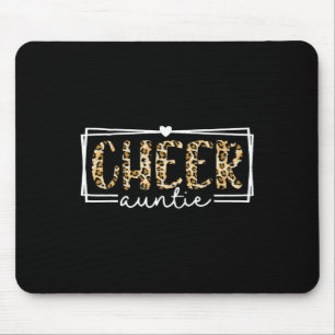 Women Cheer Auntie Leopard Cheerleader Aunt Mother Mouse Pad