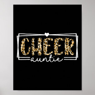 Women Cheer Auntie Leopard Cheerleader Aunt Mother Poster