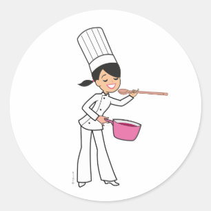 Women Chef Sticker with Illustration