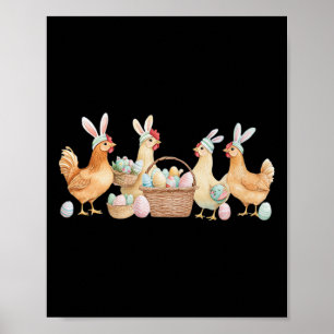 Women Chicken Lover Easter Eggs Farm Lover Toddler Poster