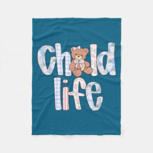 Women child life specialist cls coquette preppy fleece blanket