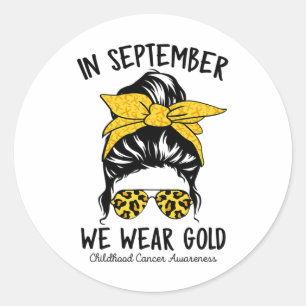 Women Childhood Cancer Awareness In September We W Classic Round Sticker