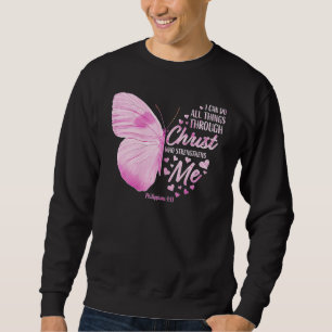 Women Christian Bible Verse Butterfly Religious Je Sweatshirt