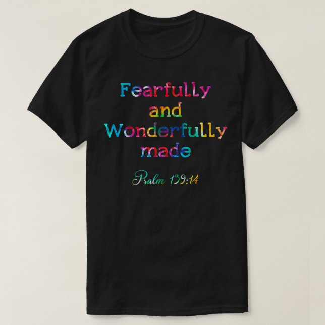 Women Christian God Wonderfully Made Bible Religio T-Shirt (Design Front)