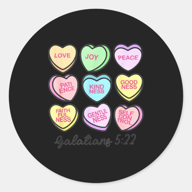 Women Christian Valentine Galatians Conversation H Classic Round Sticker (Front)