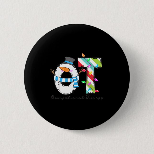 Women Christmas Occupational Therapy Ot Ota Snowma 6 Cm Round Badge (Front)