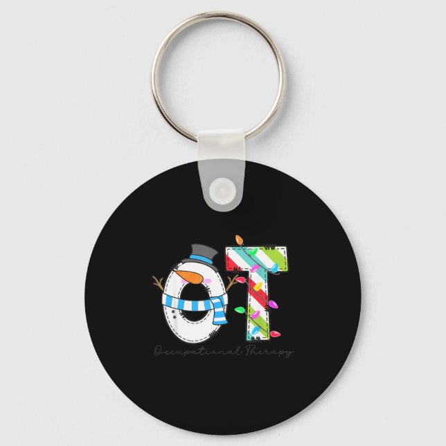 Women Christmas Occupational Therapy Ot Ota Snowma Key Ring (Front)