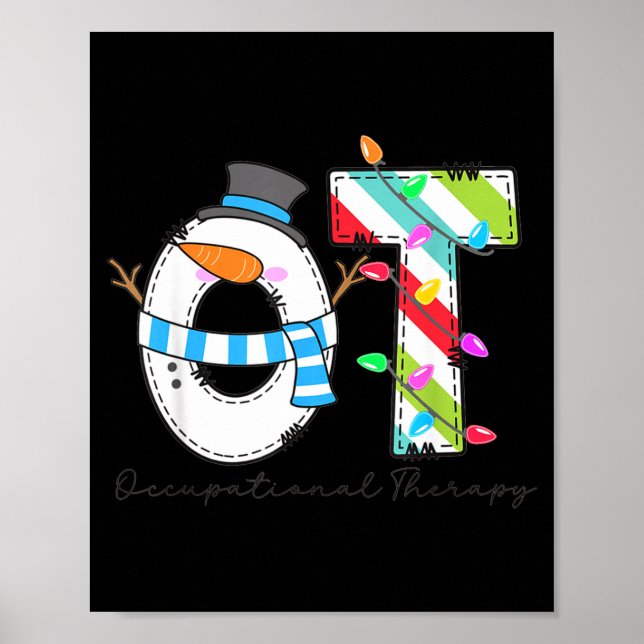 Women Christmas Occupational Therapy Ot Ota Snowma Poster (Front)