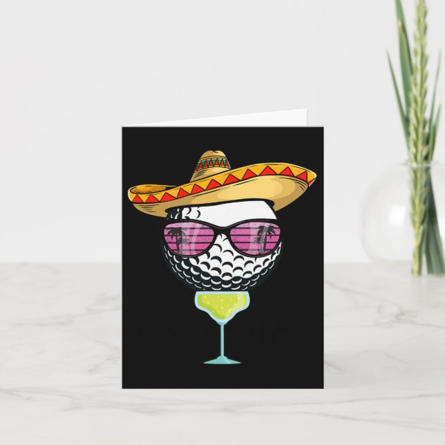 Women Cinco De Mayo Golf Ball With Sombrero Margar Card (Front)