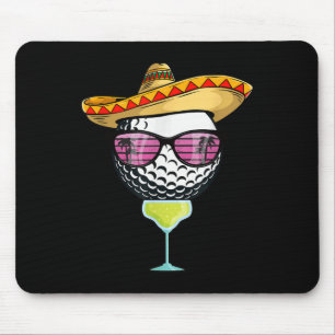 Women Cinco De Mayo Golf Ball With Sombrero Margar Mouse Pad