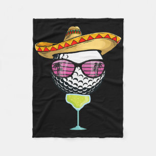 Women Cinco De Mayo Golf Byll With Sombrero Margar Fleece Blanket