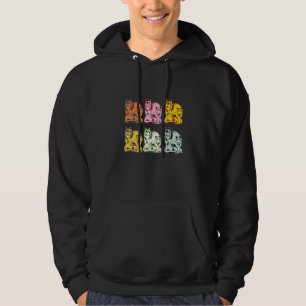 Women Colourful Wolf Family Vintage Pop Art Wolf 1 Hoodie