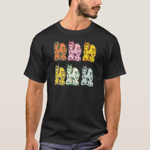 Women Colourful Wolf Family Vintage Pop Art Wolf 1 T-Shirt