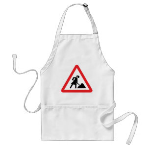 women construction building-site warnsign standard apron