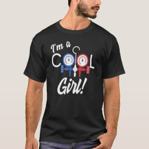 Women Cool Girl Air Conditioner Repair AC Tech HVA T-Shirt