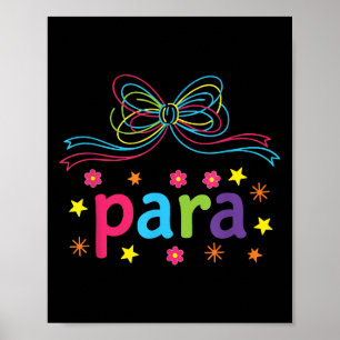 Women Coquette Para Bow Paraprofessional Appreciat Poster