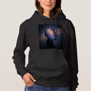 Women Cosmic Galaxy Silhouette Pullover Hoodie