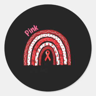 Women Costume Aka Pink Goes Red For Heart Health A Classic Round Sticker