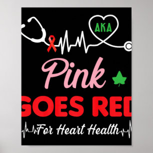 Women Costume Aka Pink Goes Red For Heart Health A Poster