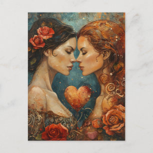 Women Couple LGBTQ Valentine's Day  Postcard