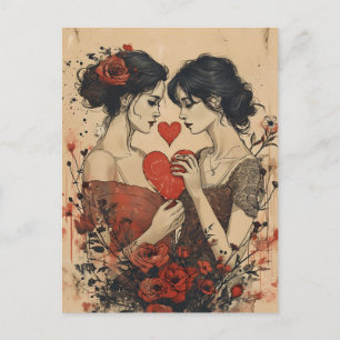 Women Couple Valentine's day Postcard