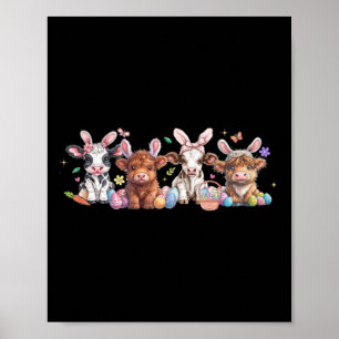 Women Cow Bunny Easter Day Cute Cow Easter Day Swe Poster